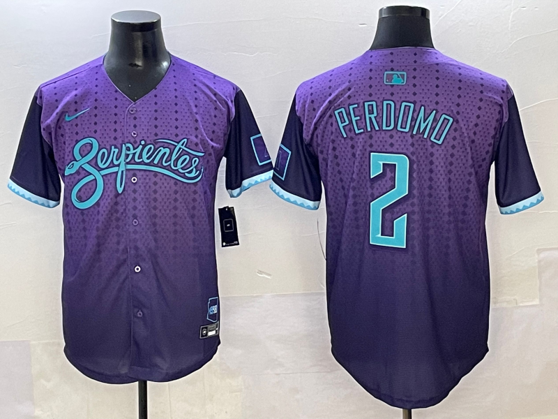 Men's Arizona Diamondbacks Geraldo Perdomo #2 Purple 2025 City Connect Limited Jersey
